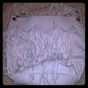 Carlos Santana white fringe purse